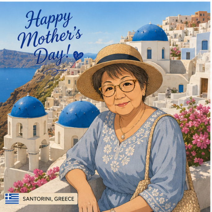 Santorini Mother's Day card